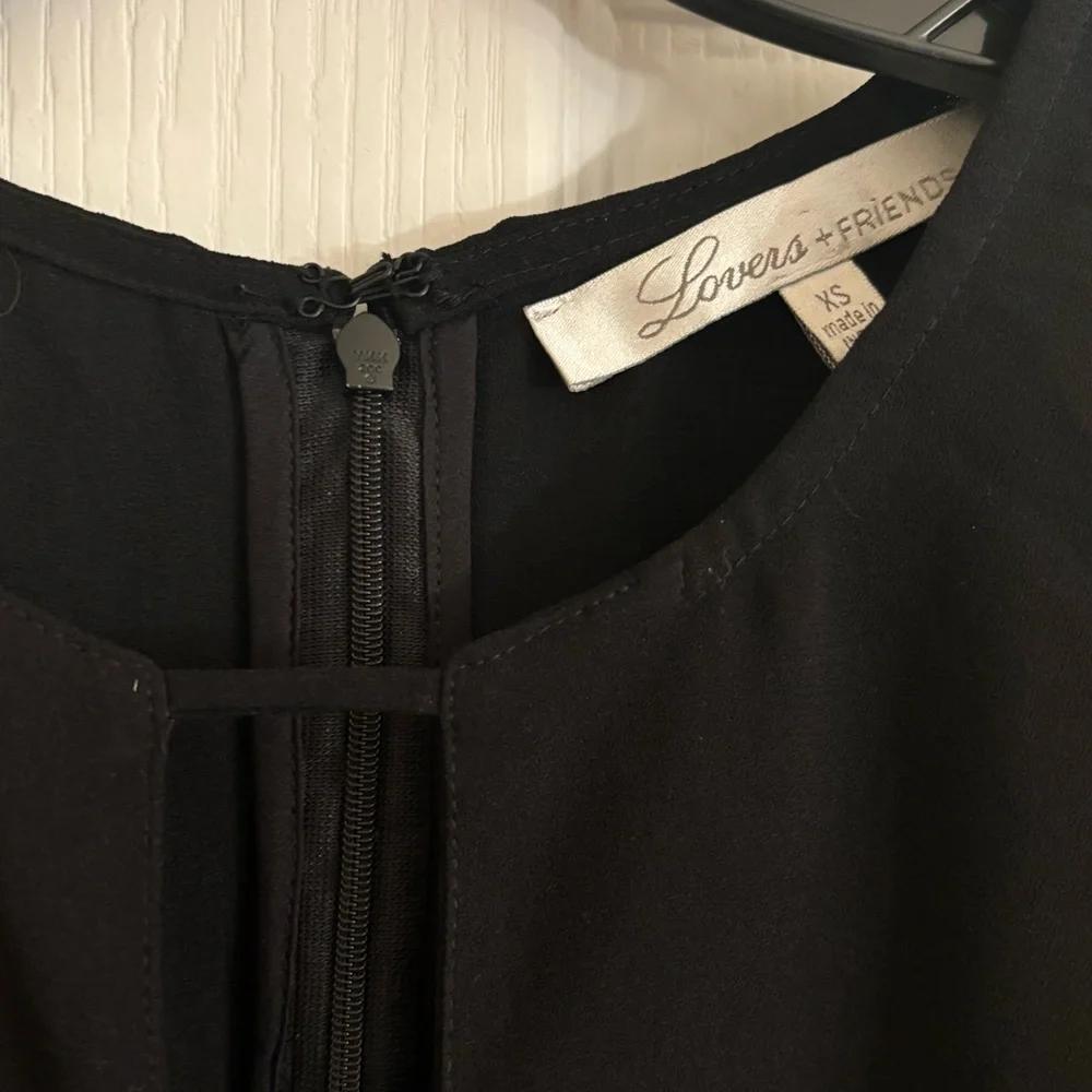 LOVERS + FRIENDS Long Sleeve Black Romper with Gold Brocade Details Size XS - Picture 5 of 13